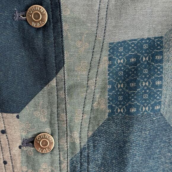 Johnny Was Patchwork Long Sleeve Button Up Top Boho Small - Picture 2 of 8